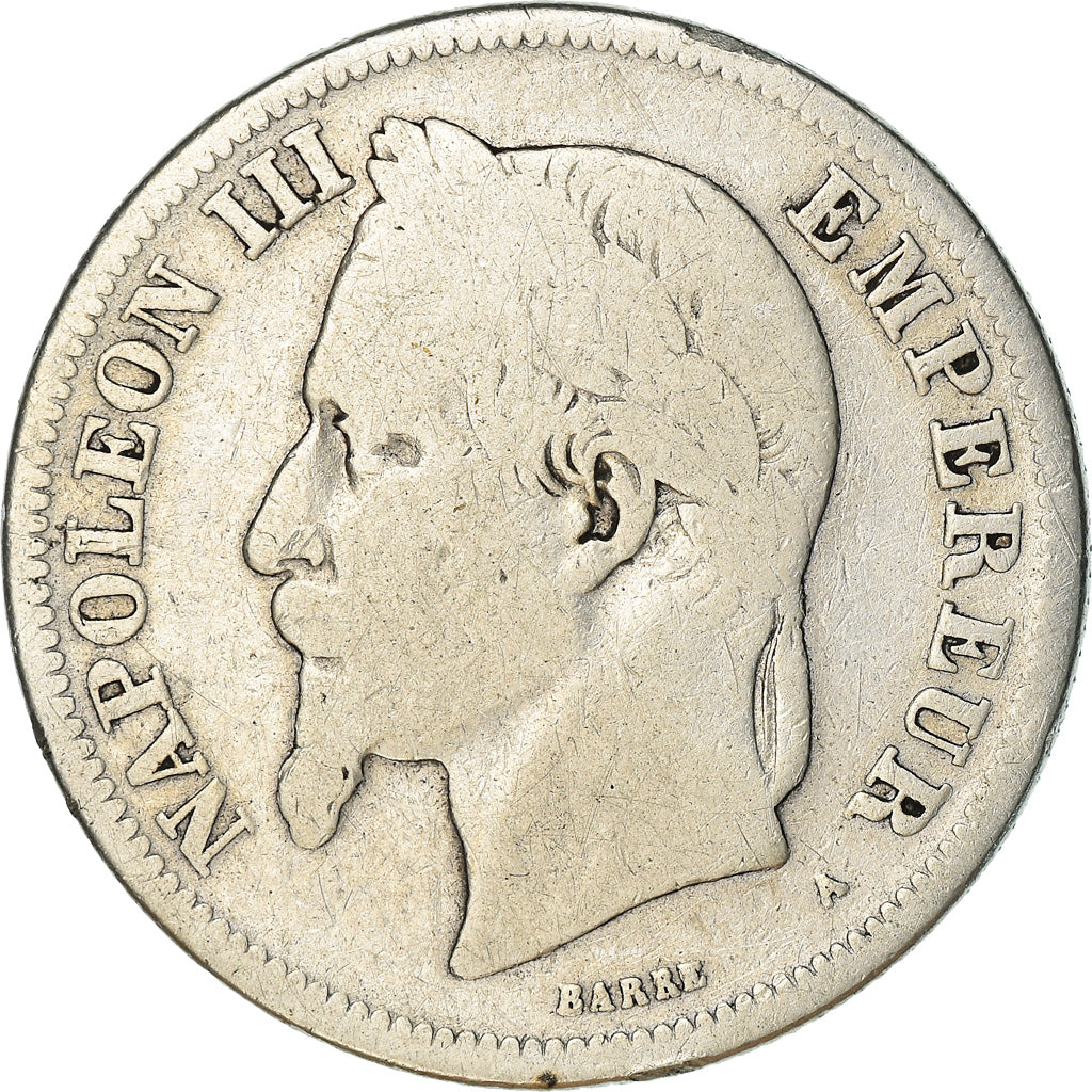 Moeda, França, Napoleon III, Napoléon III, 2 Francs, 1869, Paris, F(12-15)