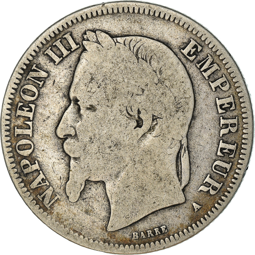 Moeda, França, Napoleon III, Napoléon III, 2 Francs, 1868, Paris, VF(20-25)