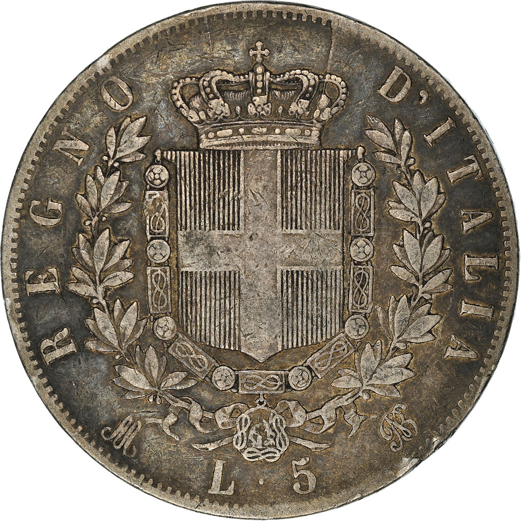 Coin, Italy, Vittorio Emanuele II, 5 Lire, 1874, Milan, VF(20-25), Silver