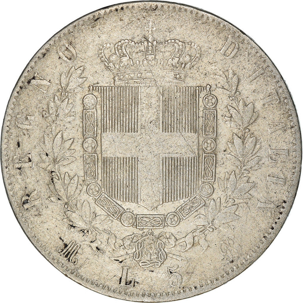 Münze, Italien, Vittorio Emanuele II, 5 Lire, 1874, Milan, S, Silber, KM:8.3