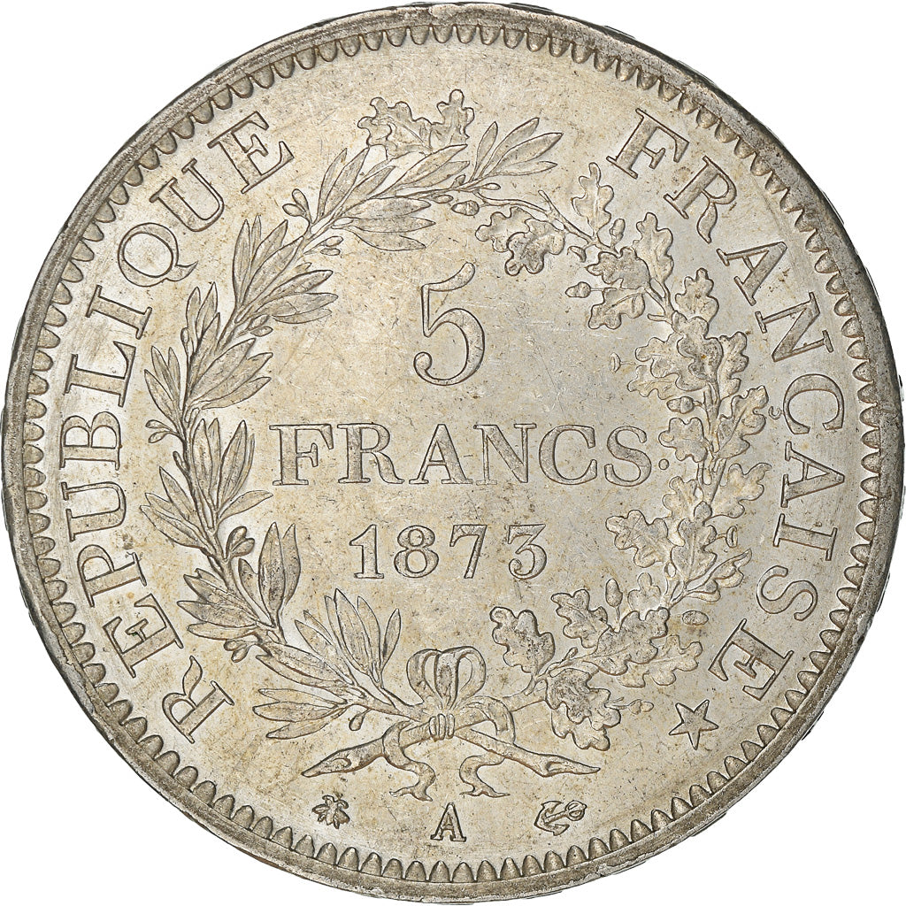 Moneta, Francia, Hercule, 5 Francs, 1873, Paris, BB+, Argento, KM:820.1
