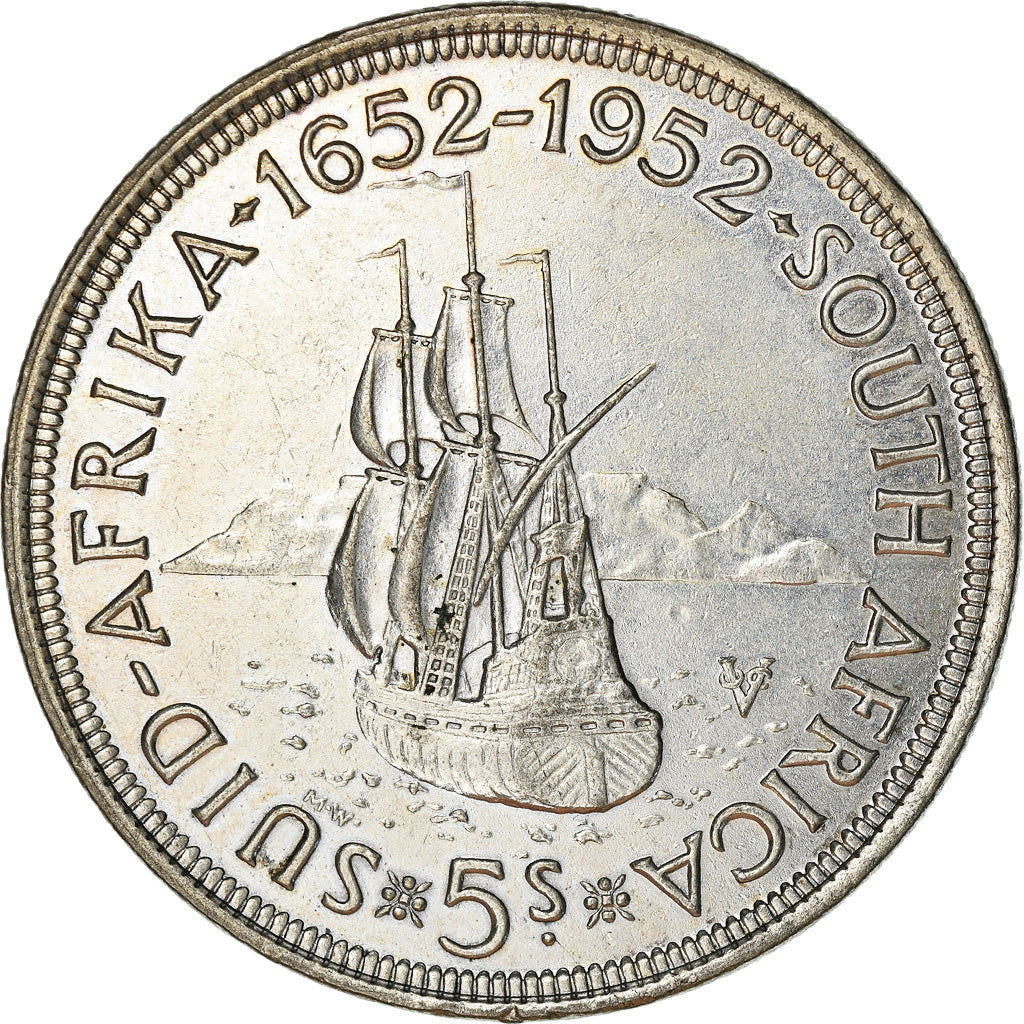 Monnaie, Afrique du Sud, George VI, 5 Shillings, 1952, TTB, Argent, KM:41