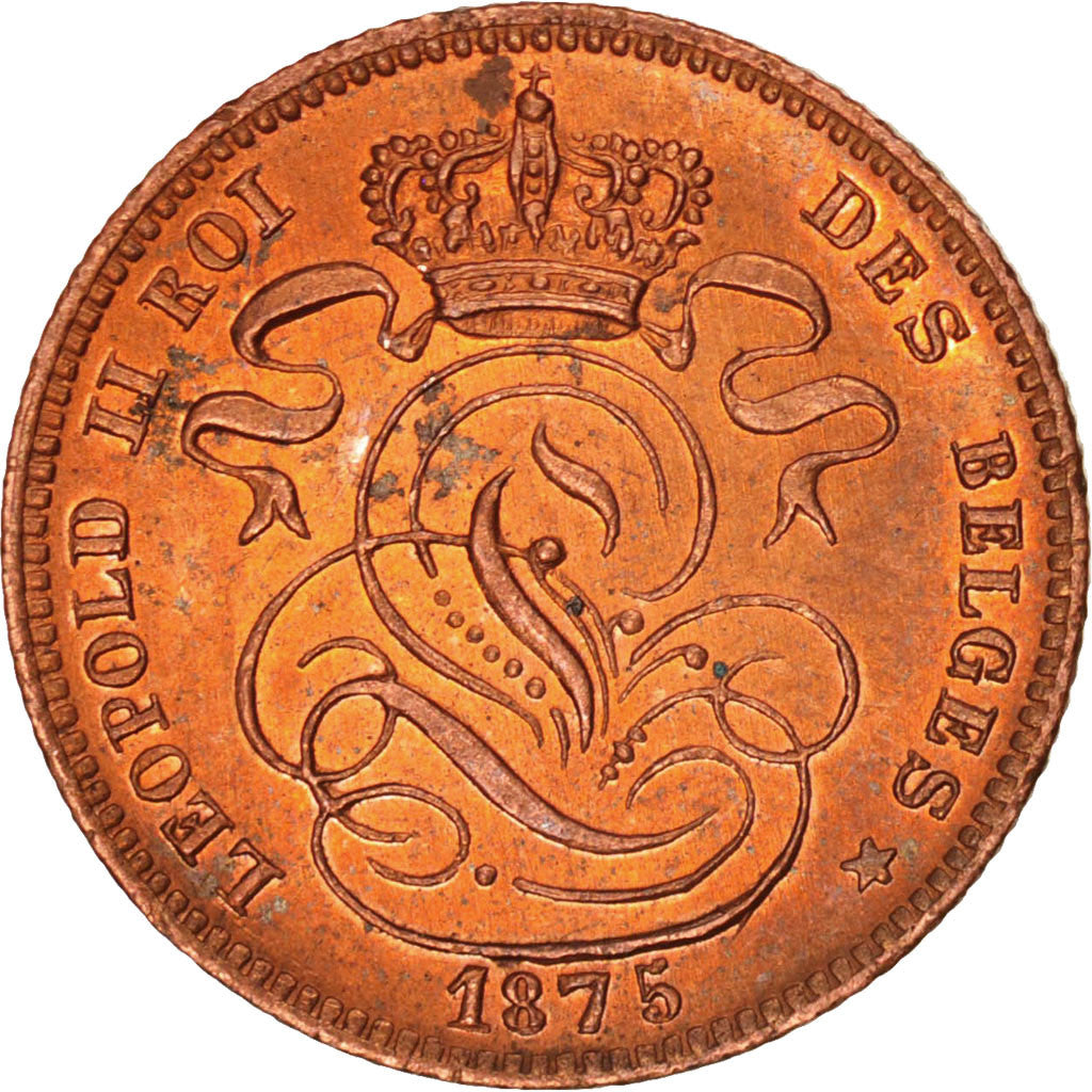 BELGIUM, Centime, 1875, KM #33.1, MS(63), Copper, 16.7, 2.00