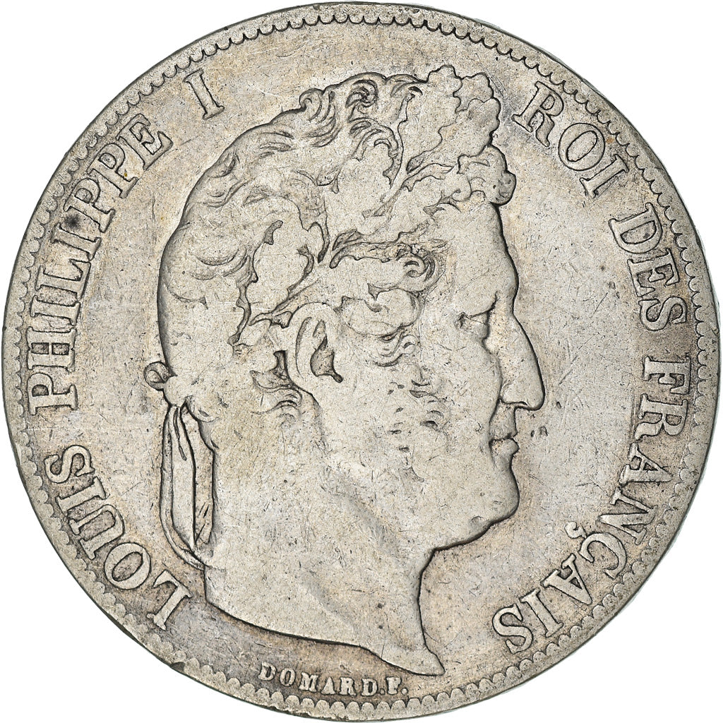 Moneta, Francia, Louis-Philippe, 5 Francs, 1846, Bordeaux, MB+, Argento