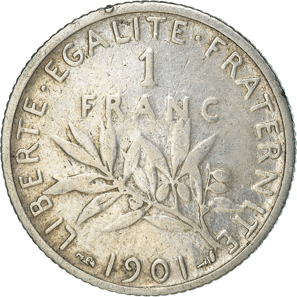 Coin, France, Semeuse, Franc, 1901, Paris, VF(30-35), Silver, KM:844.1