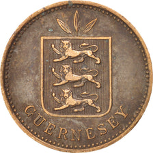 GUERNSEY, 4 Doubles, 1885, Heaton, KM #5, VF(30-35), Bronze, 26.10, 5.00