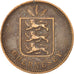 GUERNSEY, 4 Doubles, 1885, Heaton, KM #5, VF(30-35), Bronze, 26.10, 5.00