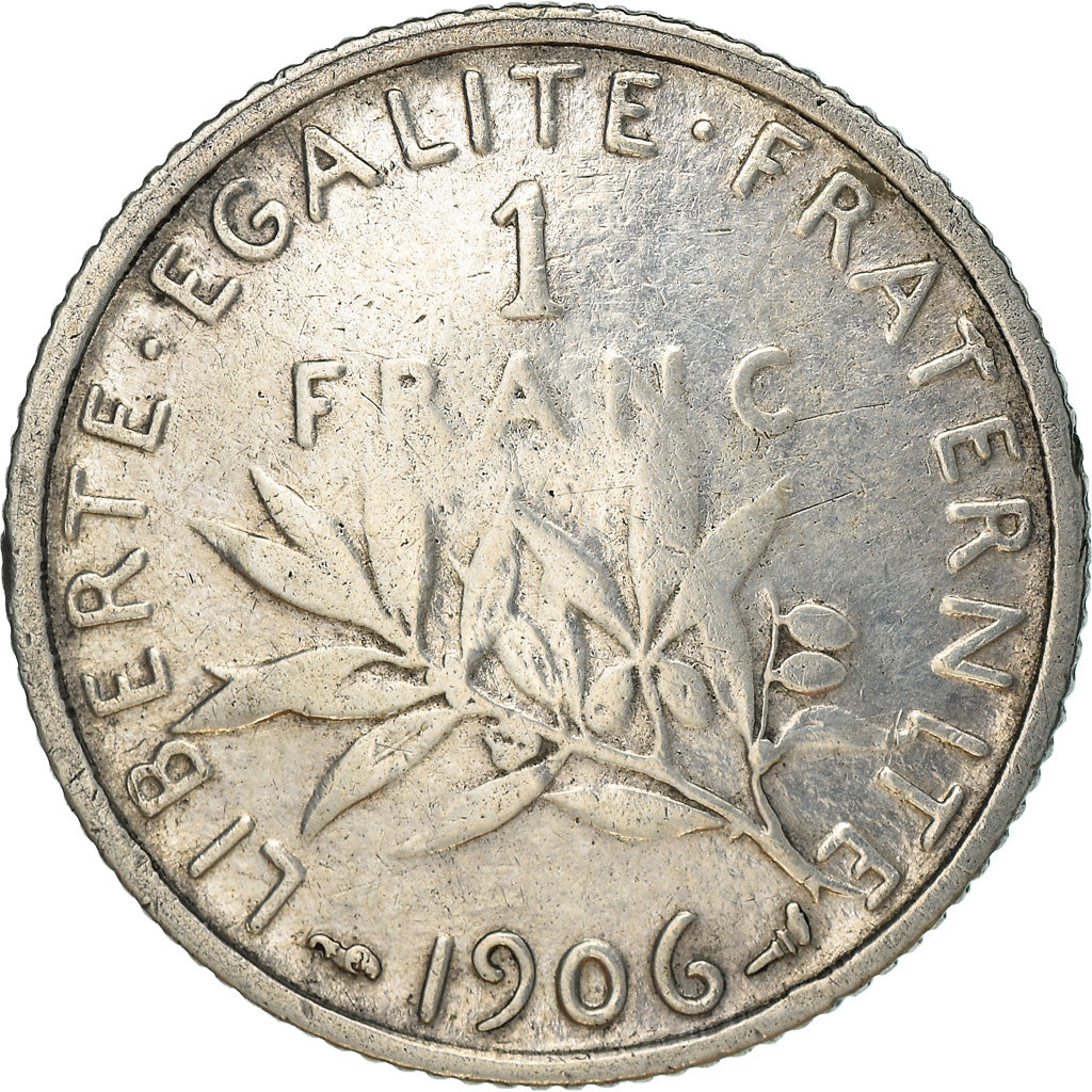 Monnaie, France, Semeuse, Franc, 1906, Paris, TB+, Argent, KM:844.1, Le