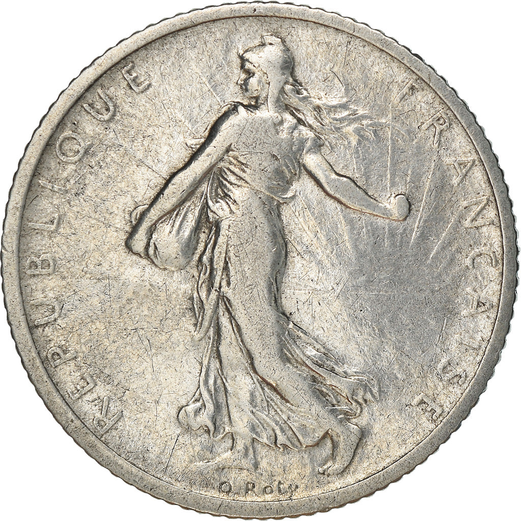 Coin, France, Semeuse, Franc, 1908, Paris, VF(30-35), Silver, KM:844.1