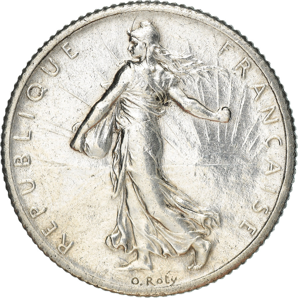 Coin, France, Semeuse, Franc, 1916, Paris, AU(55-58), Silver, KM:844.1