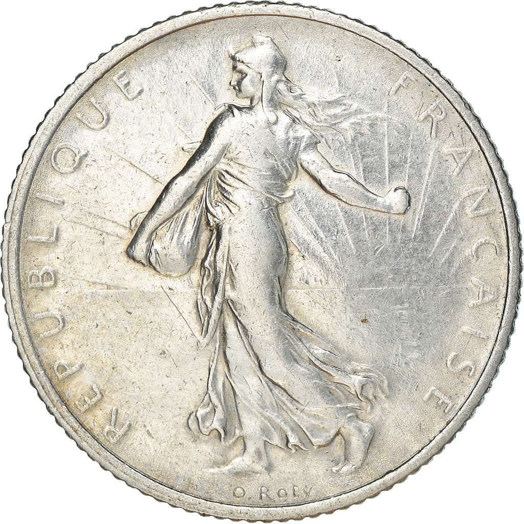 Coin, France, Semeuse, Franc, 1917, Paris, AU(55-58), Silver, KM:844.1