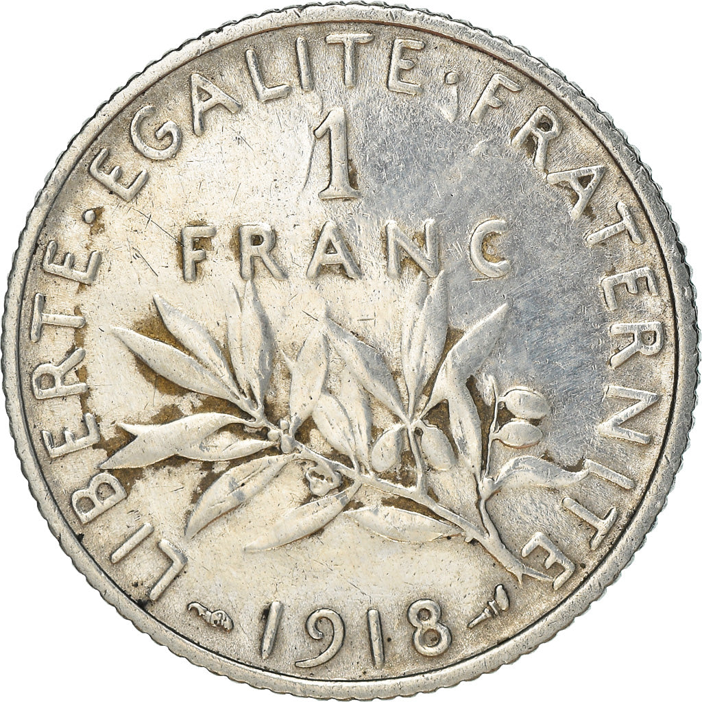 Monnaie, France, Semeuse, Franc, 1918, Paris, SUP, Argent, Gadoury:467, KM:844.1