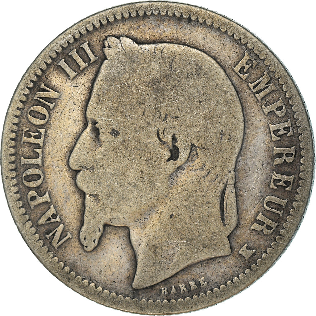 Moneta, Francia, Napoleon III, Napoléon III, Franc, 1867, Bordeaux, B+