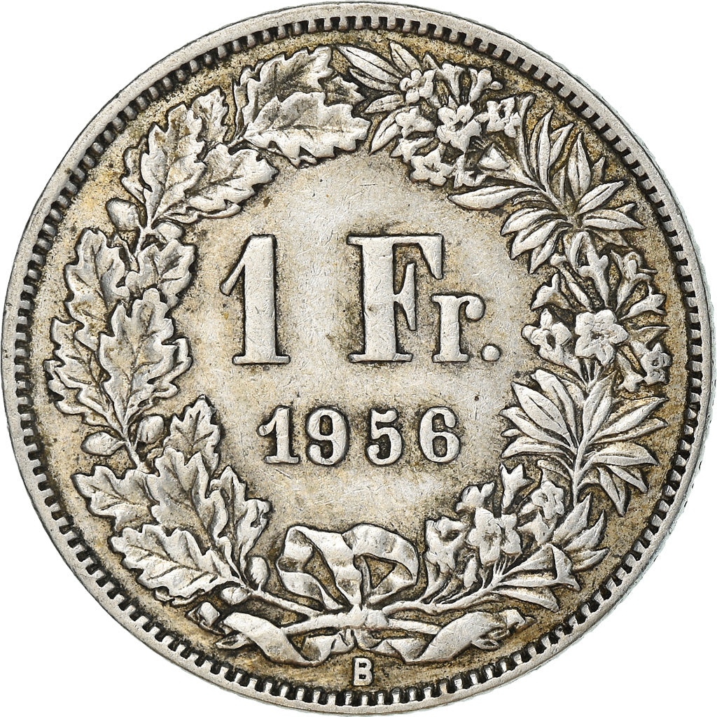 Coin, Switzerland, Franc, 1956, Bern, AU(50-53), Silver, KM:24