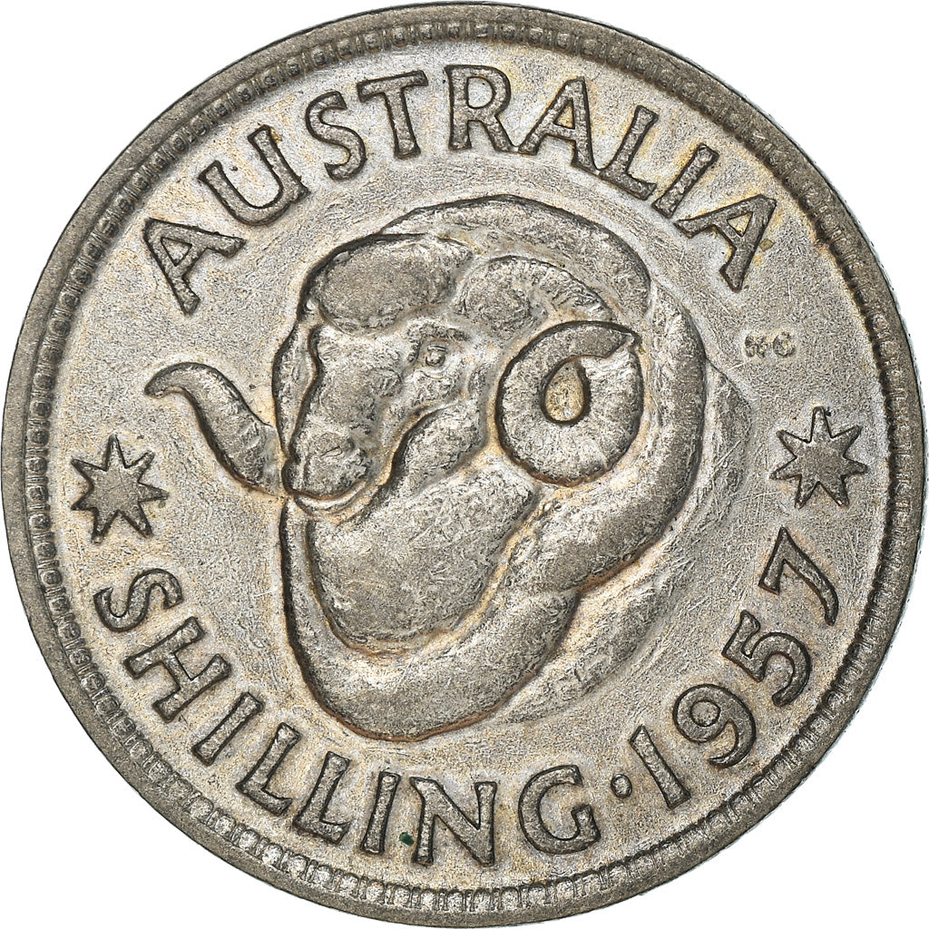 Coin, Australia, Elizabeth II, Shilling, 1957, Melbourne, EF(40-45), Silver