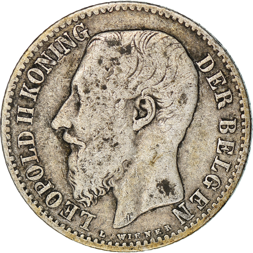 Coin, Belgium, Leopold II, Franc, 1887, VF(30-35), Silver, KM:29.1