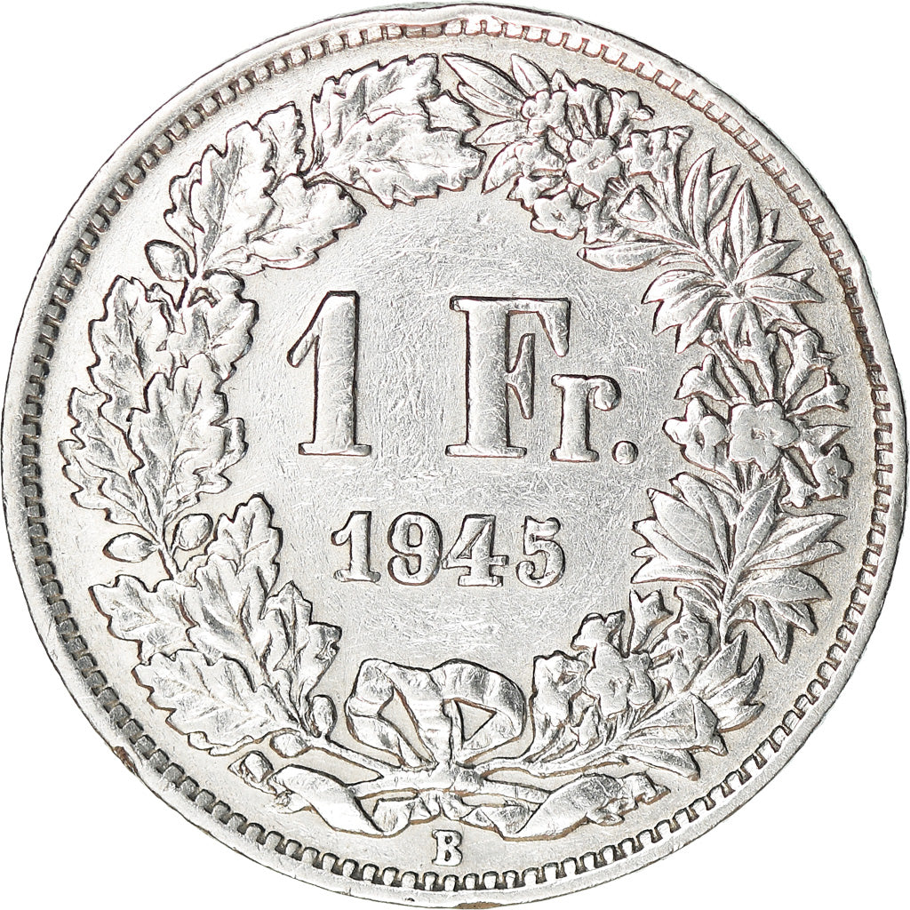 Münze, Schweiz, Franc, 1945, Bern, VZ+, Silber, KM:24