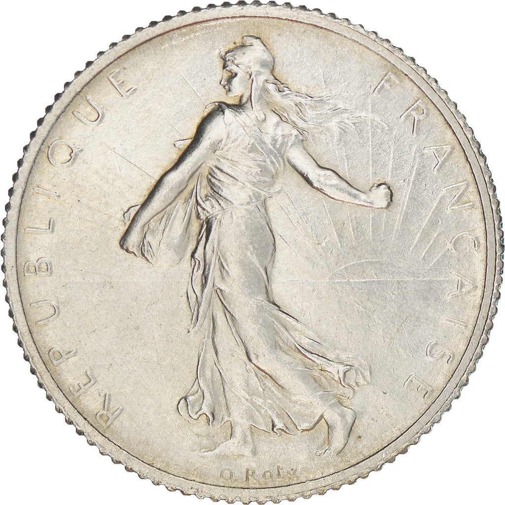 Coin, France, Semeuse, Franc, 1915, Paris, AU(55-58), Silver, KM:844.1
