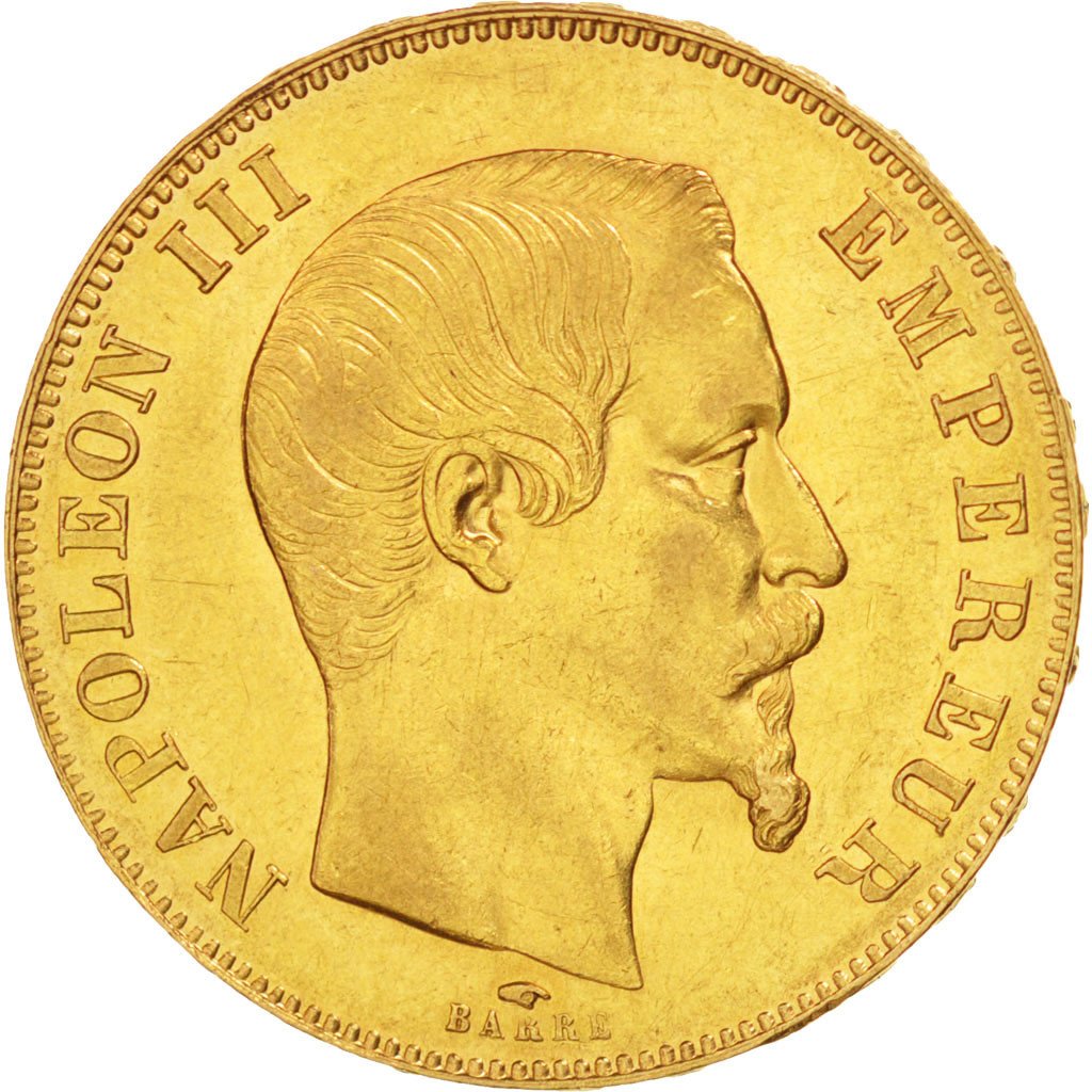 Second Empire, 50 Francs or Napoléon III tête nue, 1857 A, Paris, Gadoury 1111