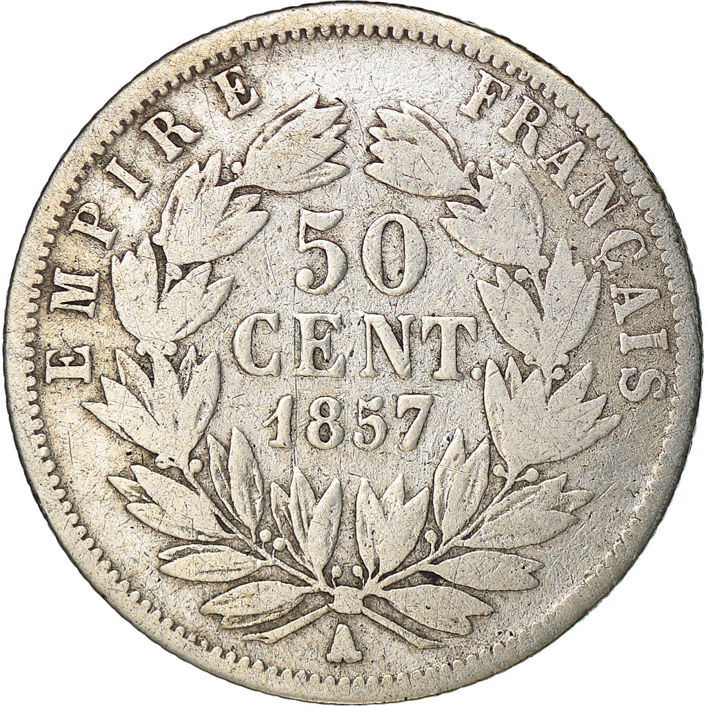 Moneta, Francja, Napoleon III, Napoléon III, 50 Centimes, 1857, Paris