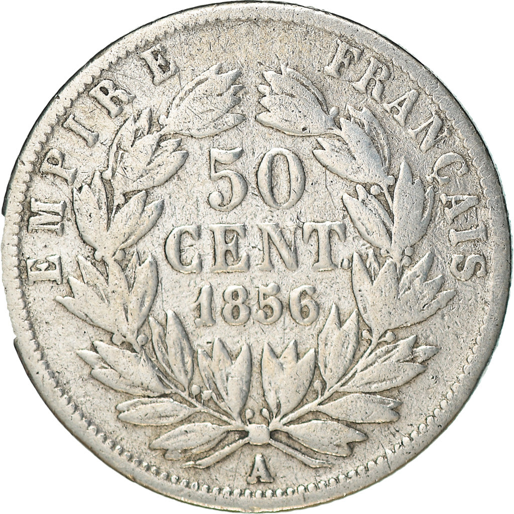 Moneta, Francia, Napoleon III, Napoléon III, 50 Centimes, 1856, Paris, B+