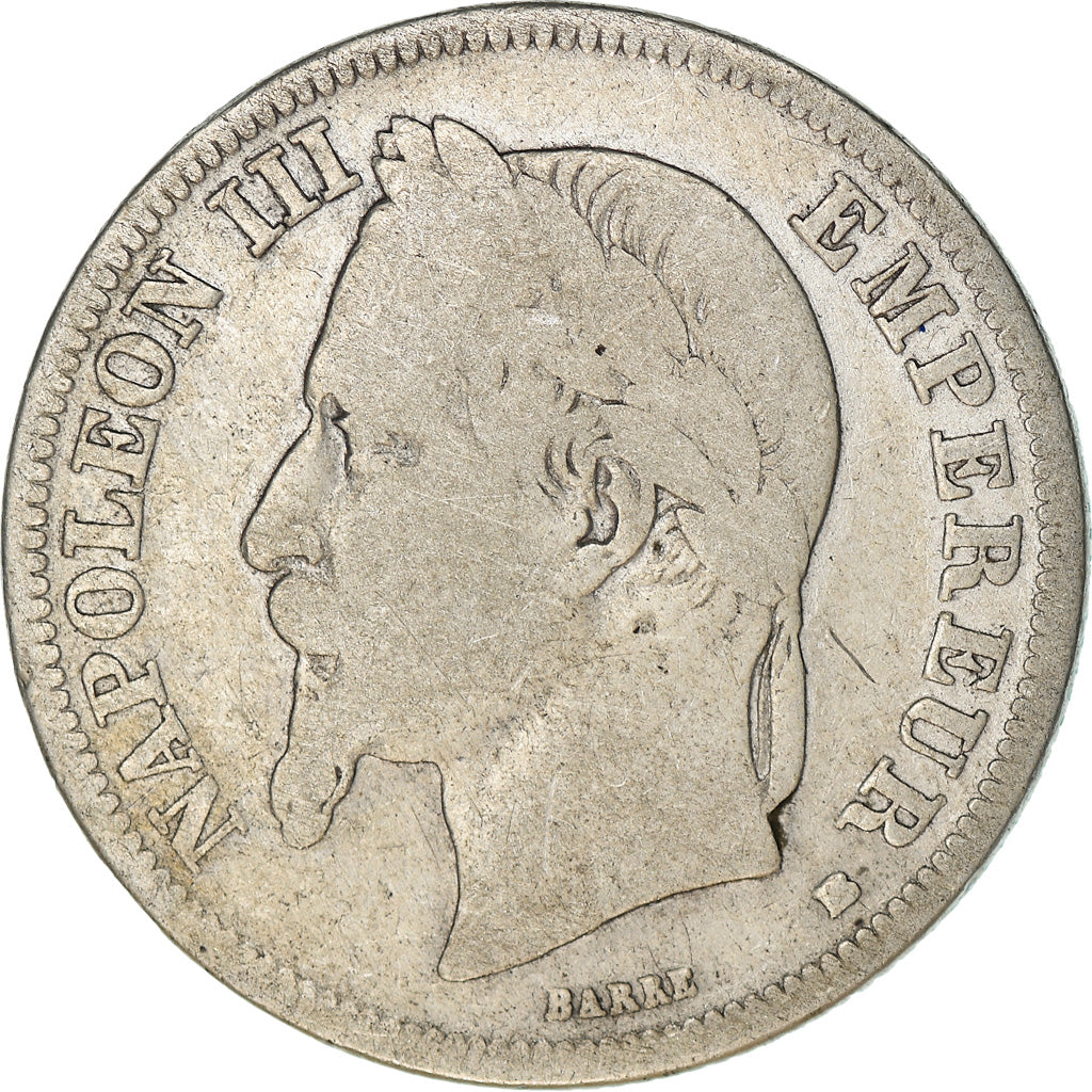 Coin, France, Napoleon III, Napoléon III, 2 Francs, 1866, Strasbourg, F(12-15)