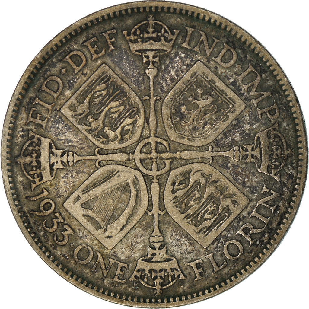 Coin, Great Britain, George V, Florin, Two Shillings, 1933, VF(20-25), Silver