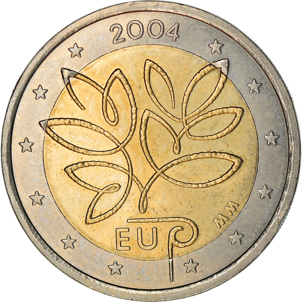 Finland, 2 Euro, EU expansion, 2004, Vantaa, MS(60-62), Bi-Metallic, KM:114