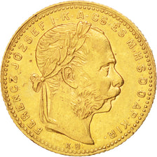HUNGARY, 8 Forint 20 Francs, 1880, Kremnitz, KM #455.1, AU(55-58), Gold, 6.44