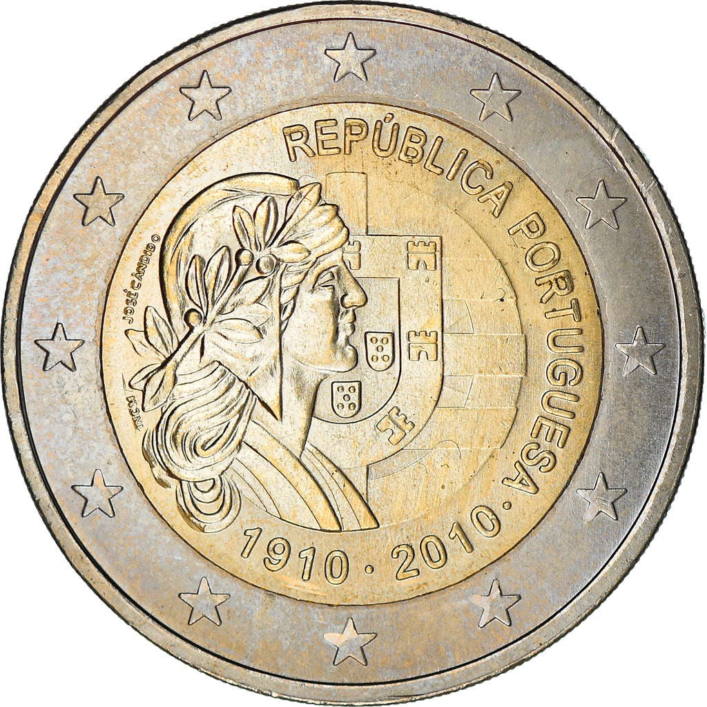 Portugal, 2 Euro, République portuguaise, 2010, MS(63), Bi-Metallic