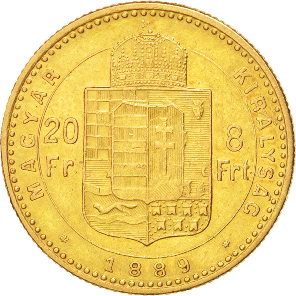 Coin, Hungary, Franz Joseph I, 8 Forint 20 Francs, 1889, Kormoczbanya