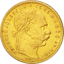 HUNGARY, 8 Forint 20 Francs, 1892, Kremnitz, KM #477, EF(40-45), Gold, 6.44