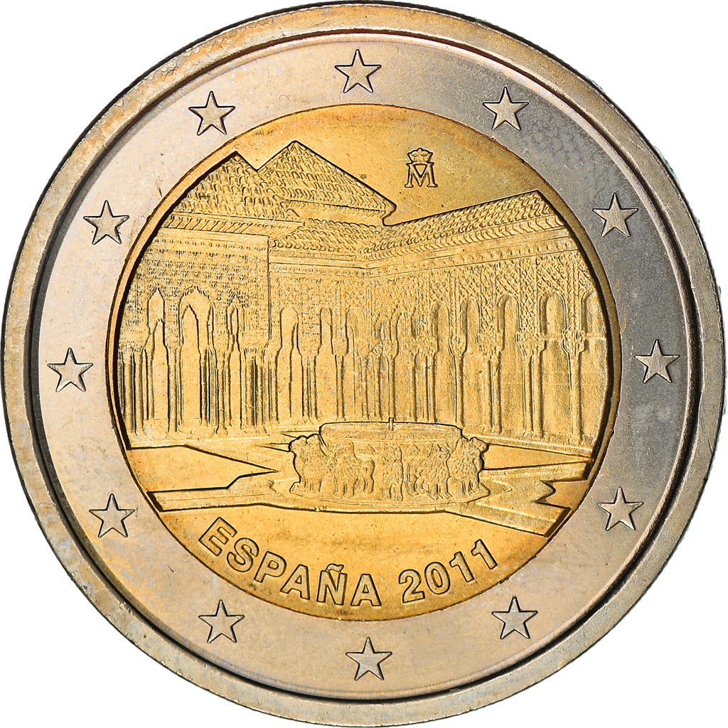Spain, 2 Euro, Alhambra, 2011, Madrid, MS(63), Bi-Metallic, KM:1184