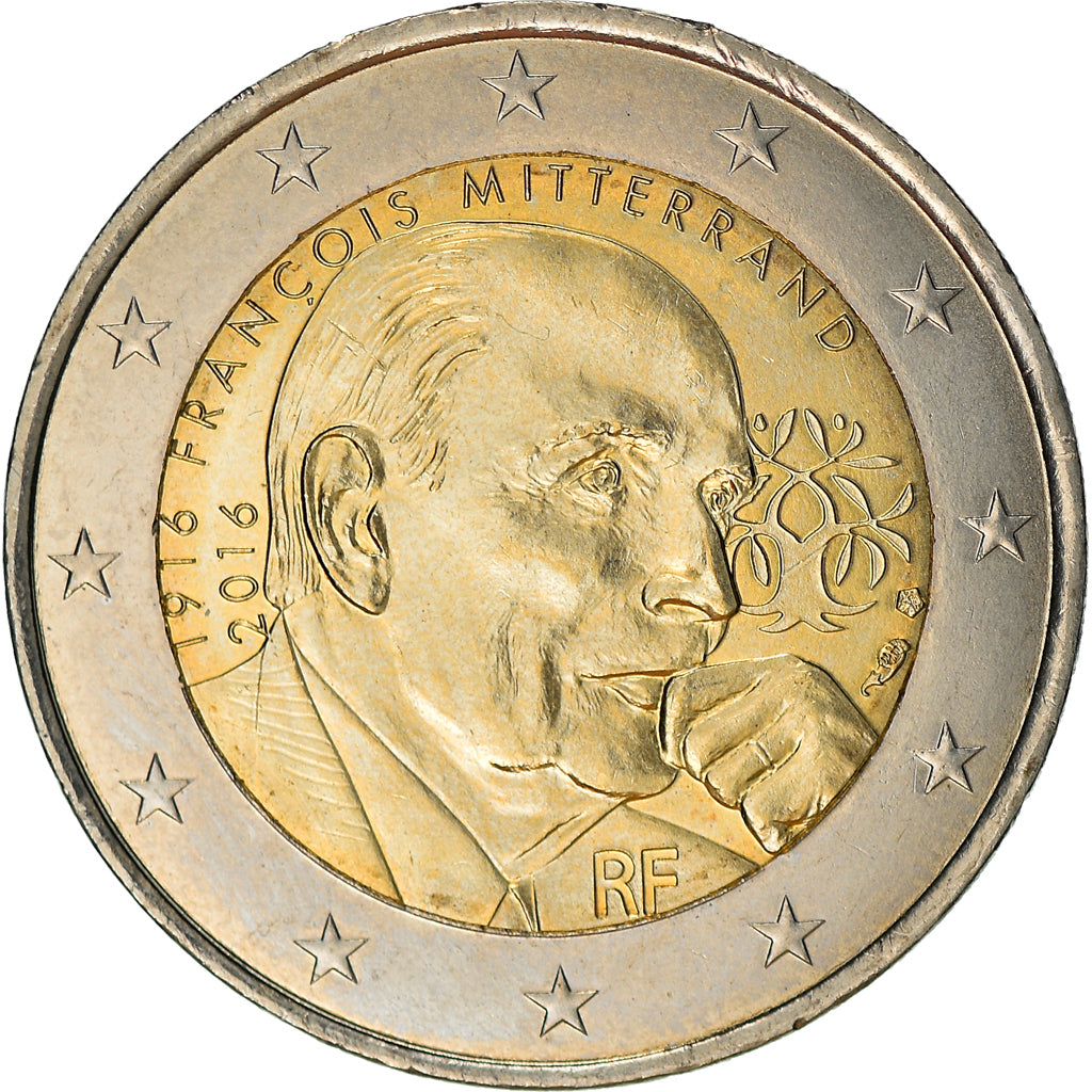 France, 2 Euro, François Mitterrand, 2016, Paris, MS(63), Bi-Metallic