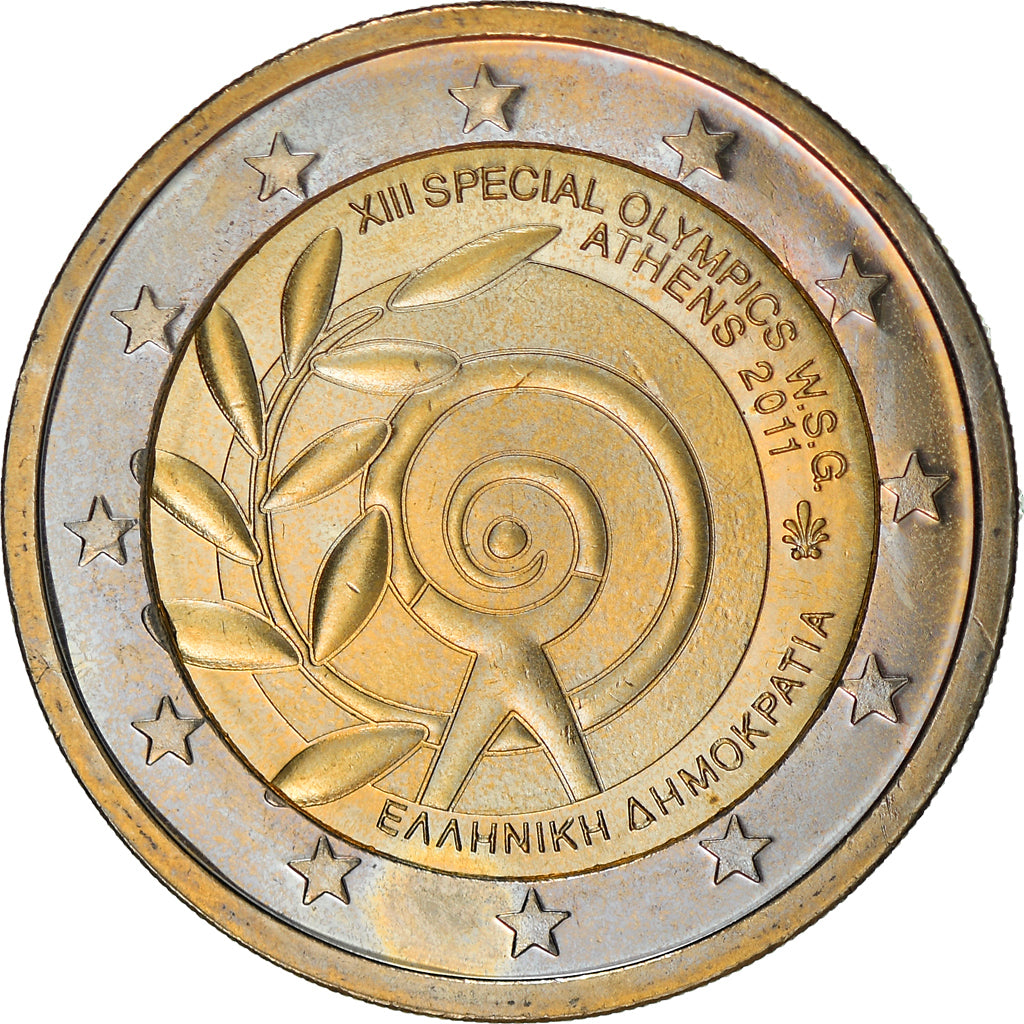 Greece, 2 Euro, Jeux Olympiques d'Athènes, 2011, Athens, MS(63), Bi-Metallic