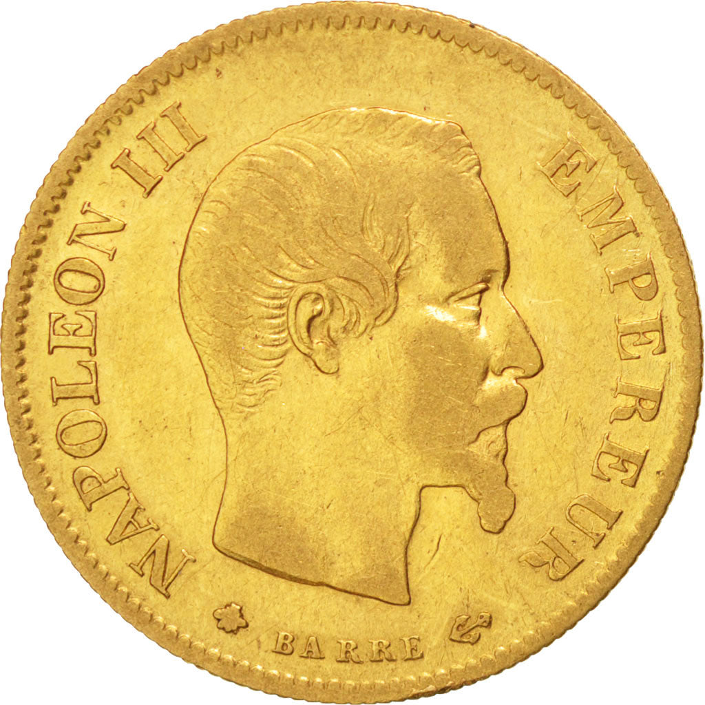 FRANCE, Napoléon III, 10 Francs, 1860, Strasbourg, KM #784.4, VF(30-35), Gold, G