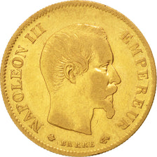 FRANCE, Napoléon III, 10 Francs, 1860, Strasbourg, KM #784.4, VF(30-35), Gold, G