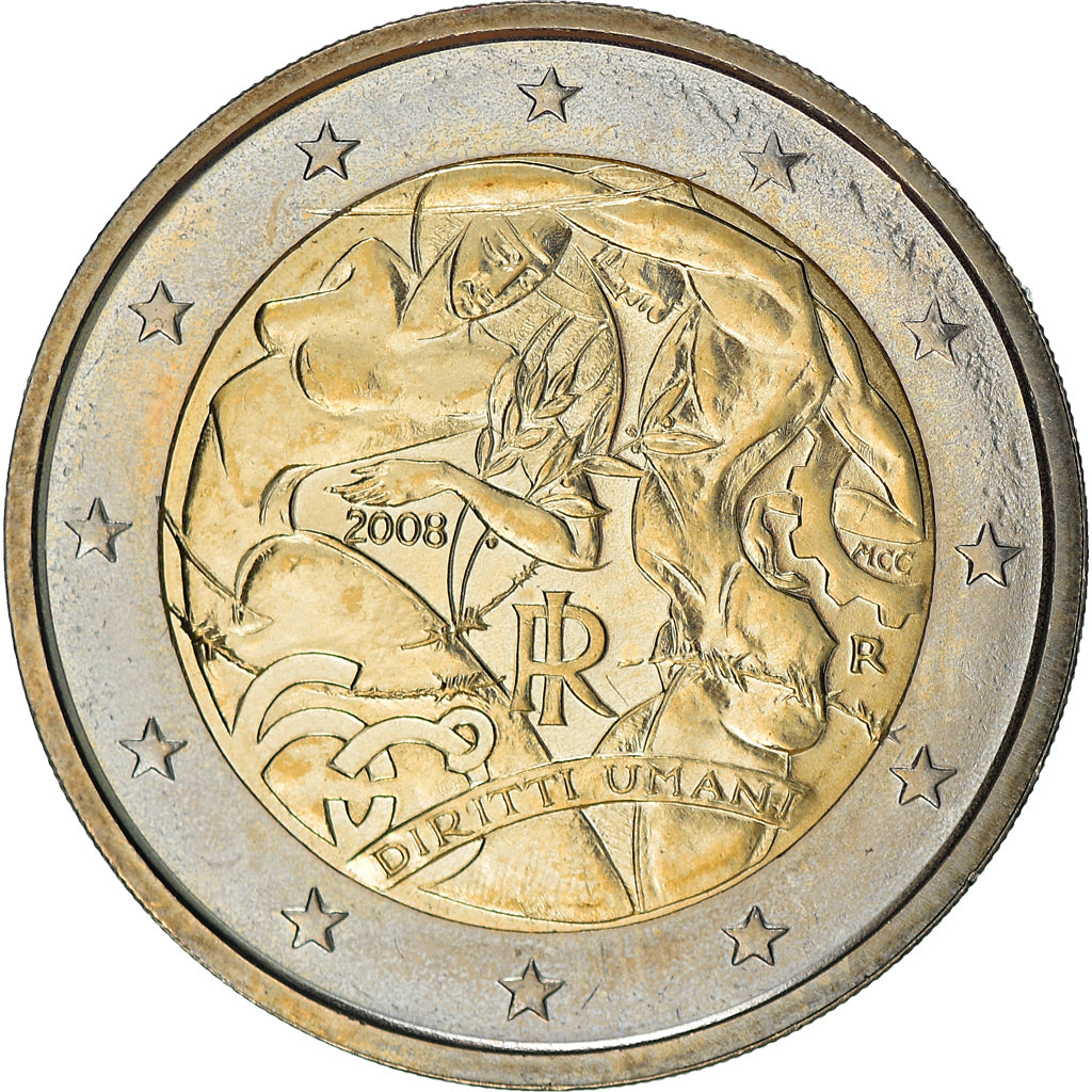 Italia, 2 Euro, 2008, SPL, Bi-metallico, KM:New