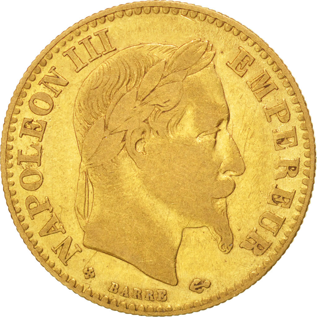 FRANCE, Napoléon III, 10 Francs, 1862, Strasbourg, KM #800.2, VF(20-25), Gold, G