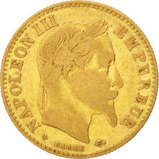 FRANCE, Napoléon III, 10 Francs, 1862, Strasbourg, KM #800.2, VF(20-25), Gold, G
