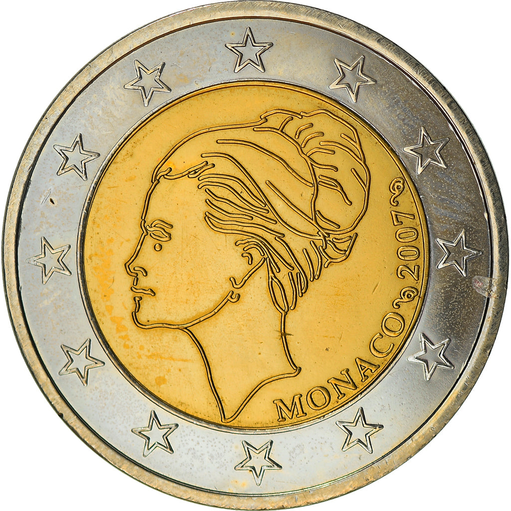 Monaco, 2 Euro, Princesse Grace, 2007, Proof, SPL, Bi-metallico