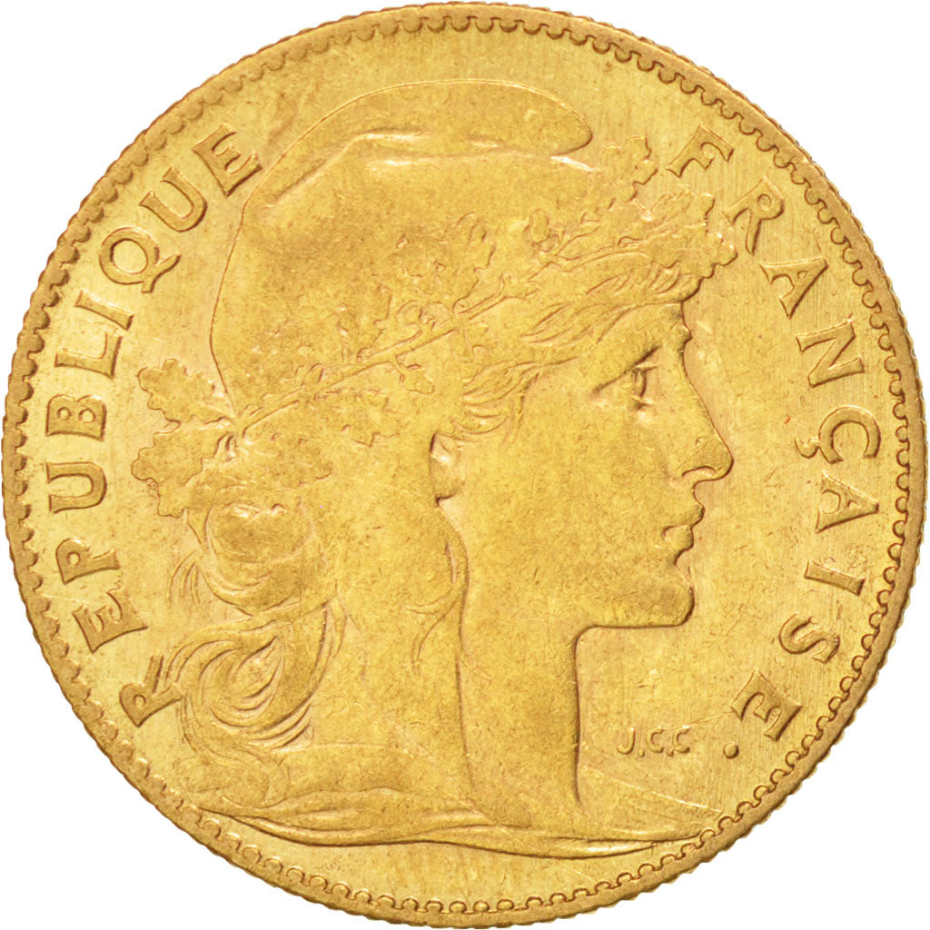 FRANCE, Marianne, 10 Francs, 1906, Paris, KM #846, VF(30-35), Gold, Gadoury...