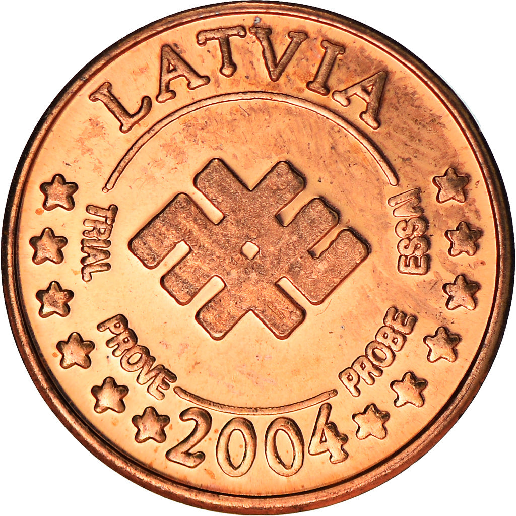 Latvia, Fantasy euro patterns, Euro Cent, 2004, Proof, MS(65-70), Copper Plated