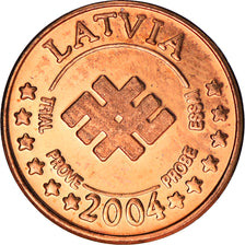 Latvia, Fantasy euro patterns, Euro Cent, 2004, Proof, MS(65-70), Copper Plated