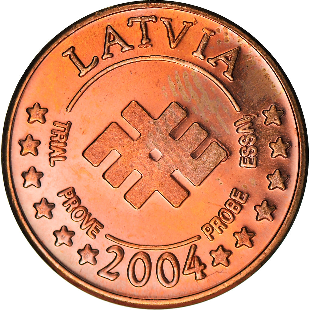 Latvia, Fantasy euro patterns, 2 Euro Cent, 2004, Proof, MS(65-70), Copper