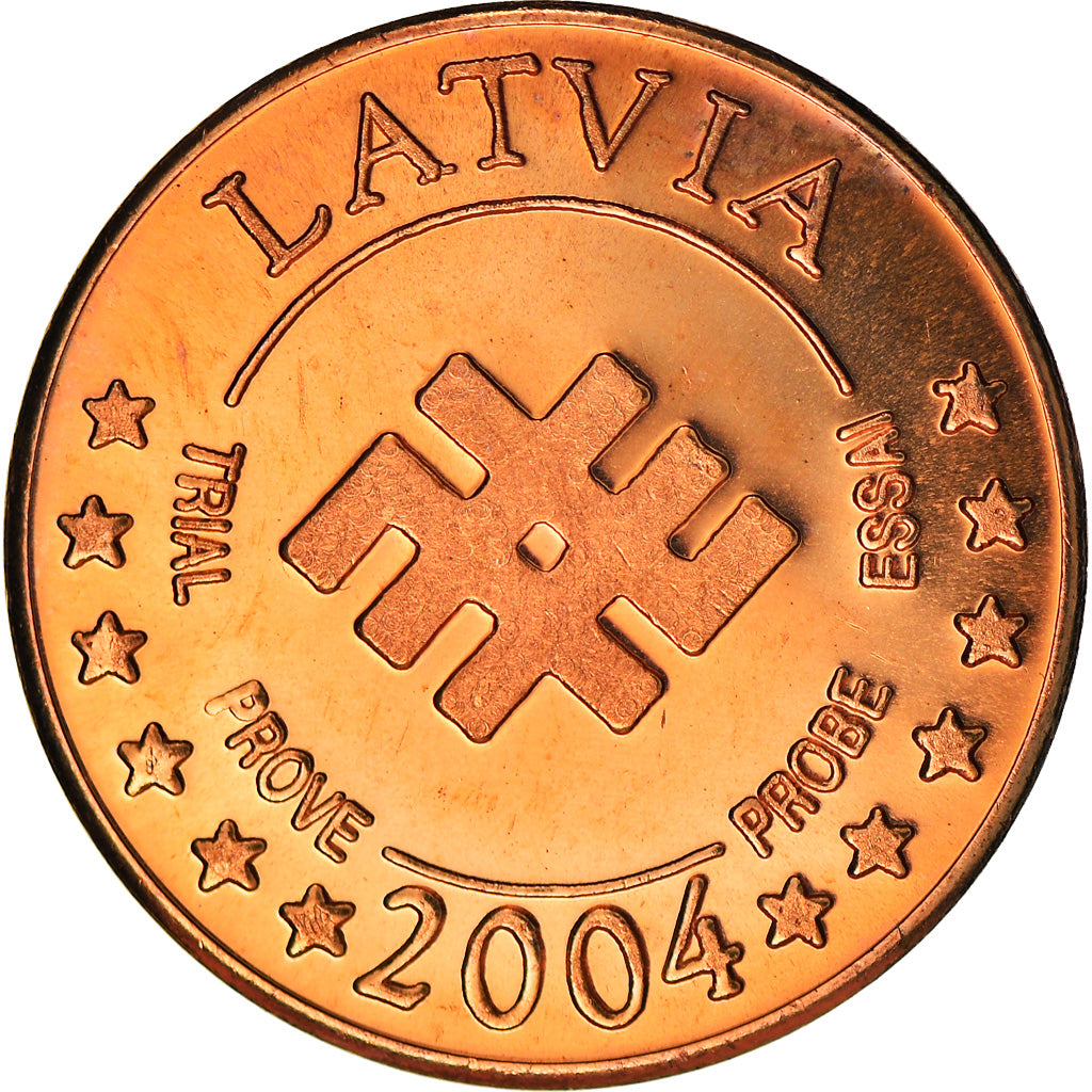 Latvia, Fantasy euro patterns, 5 Euro Cent, 2004, Proof, MS(65-70), Copper