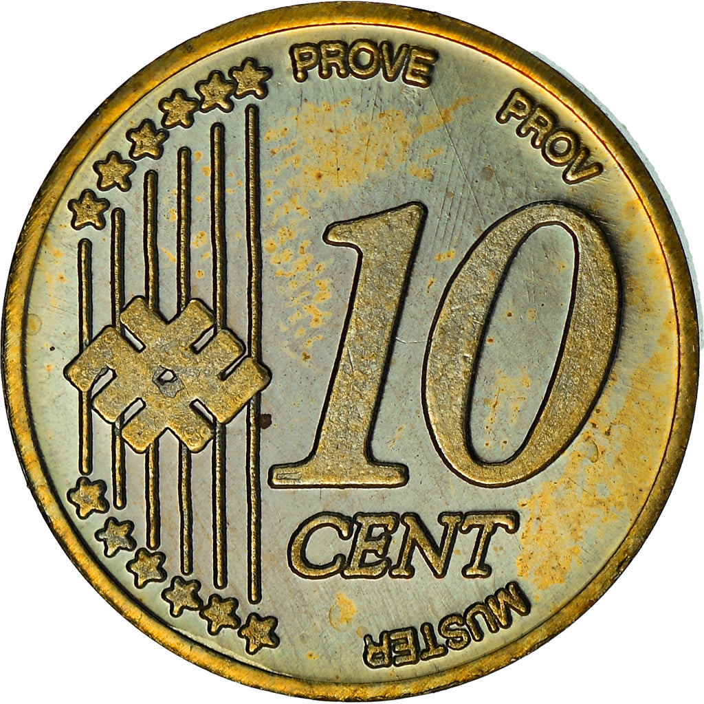 Latvia, Fantasy euro patterns, 10 Euro Cent, 2004, Proof, MS(65-70), Brass