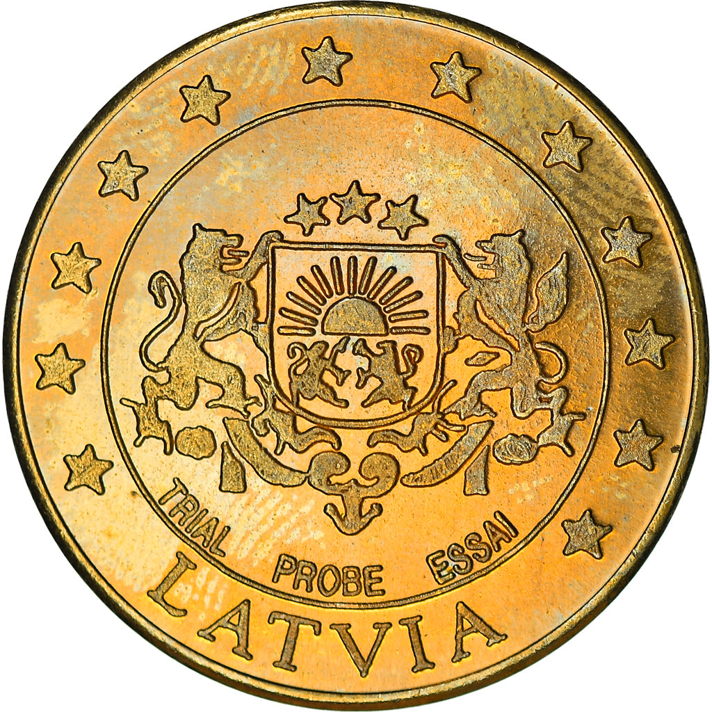 Latvia, Fantasy euro patterns, 50 Euro Cent, 2004, Proof, MS(65-70), Brass