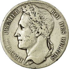 Moneta, Belgia, Leopold I, 5 Francs, 5 Frank, 1832, EF(40-45), Srebro, KM:3.1