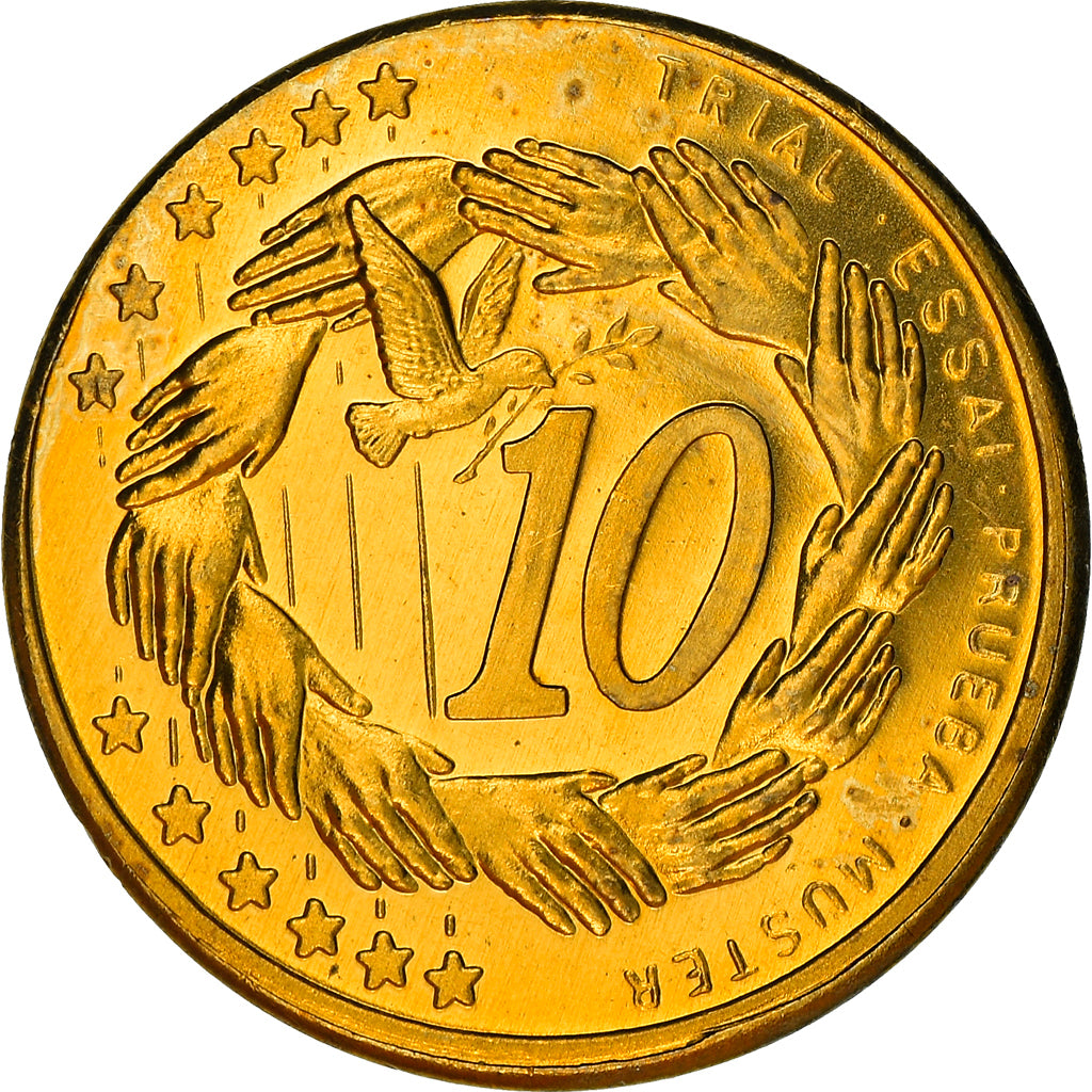 Cyprus, Fantasy euro patterns, 10 Euro Cent, 2004, Proof, MS(65-70), Brass